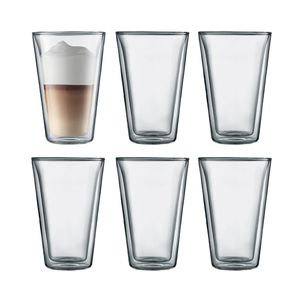 Bodum Canteen Dobbeltv&aelig;gget 40cl 6 Stk - Kaffekopper Glas Klar - 10110-10-12
