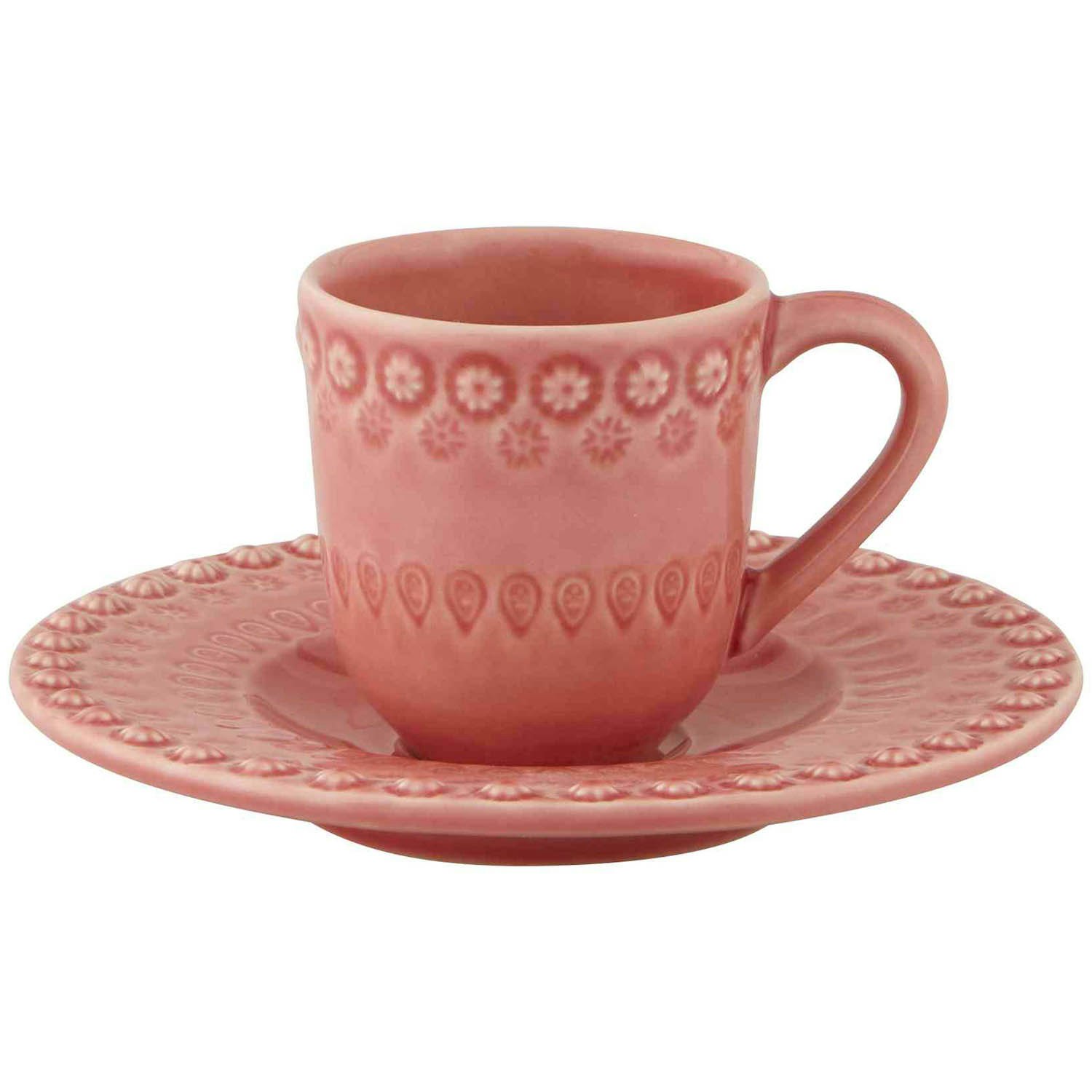 Bordallo Pinheiro Fantasy Kaffekop Med Underkop - Kaffekopper Lert&oslash;j Rosa - 65025310