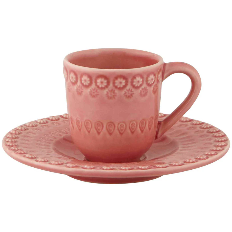 Fantasy Kaffekop Med Underkop, Rosa