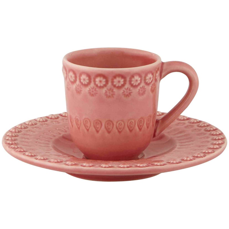 Fantasy Kaffekop Med Underkop, Rosa
