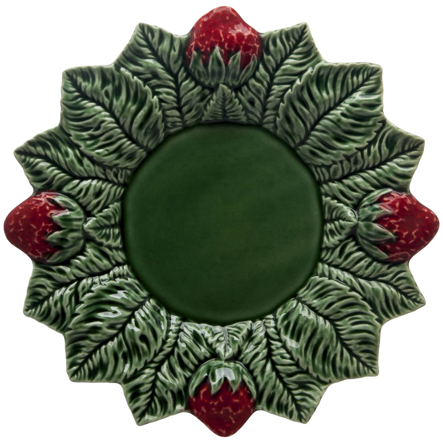 Bordallo Pinheiro Strawberries Tallerken &Oslash;26 Cm - Middagstallerkner Lert&oslash;j Gr&oslash;n - 65001243