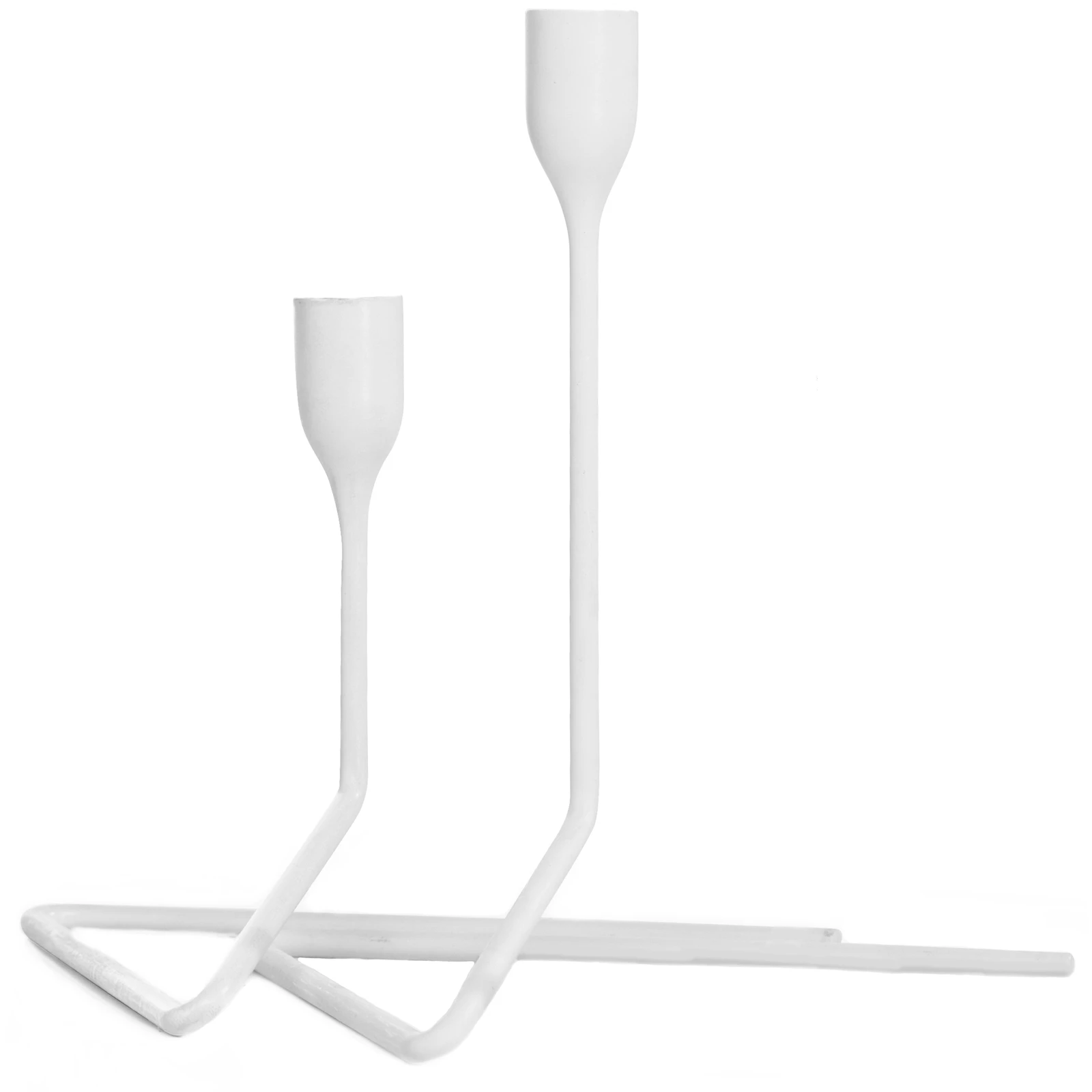 Born In Sweden Puzzle Candle Holders 2-pack White - Lysestager Pulverlakeret St&aring;l Hvid - 7340146-2