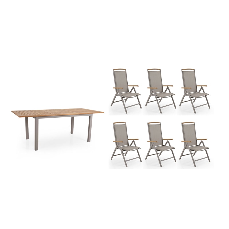 Andy+ Lyon Set of Dining Teak/Khaki