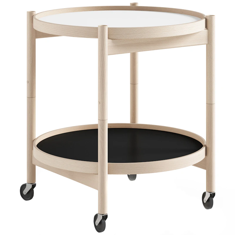 Bølling Bakkebord Ø50 cm, Ubehandlet Bøgetræ / Fod