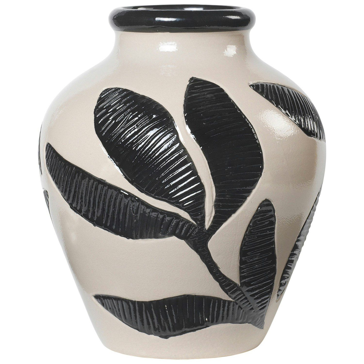 Broste Copenhagen Herbert Vase 30 Cm - Vaser Keramik Sort - 14463440