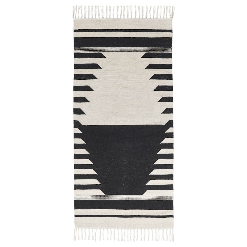 Iselin Tæppe 70x140 cm, Sort/Offwhite