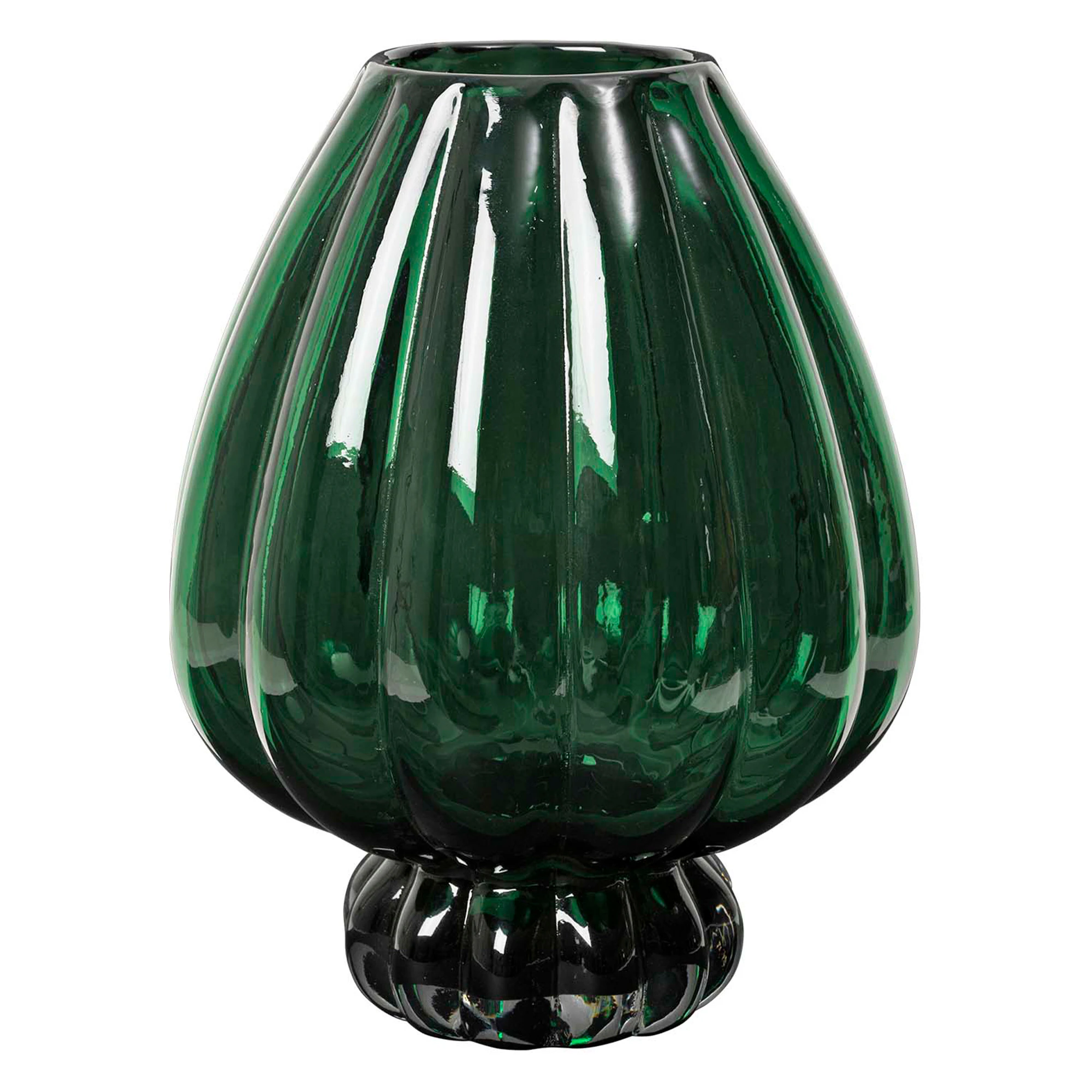 Broste Copenhagen Malou Vase M&oslash;rkegr&oslash;n - Vaser Mundbl&aelig;st Glas Dark Green - 14485088
