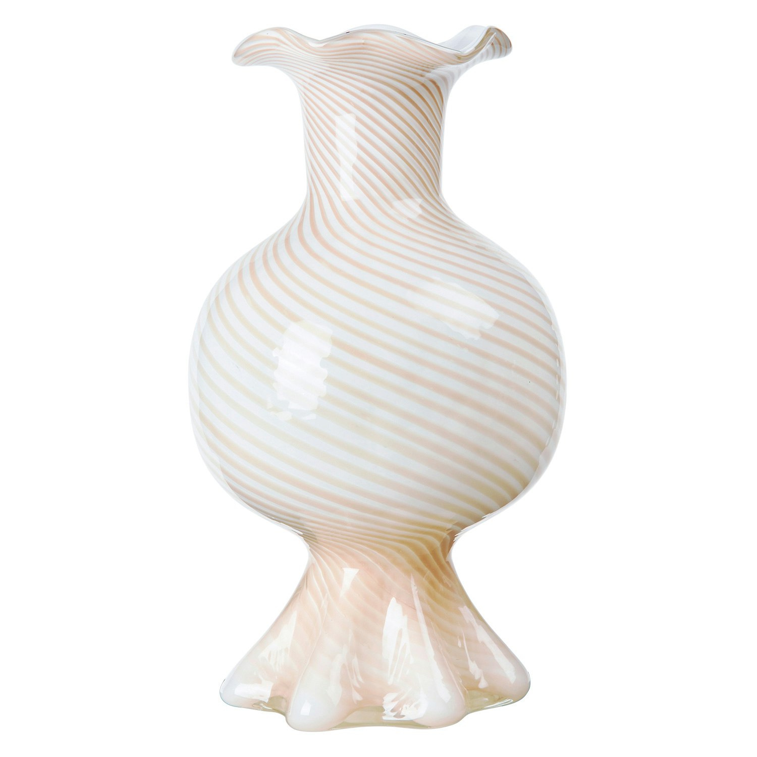 Broste Copenhagen Mella Vase 30 Cm - Vaser Mundbl&aelig;st Glas Taupe - 14485083