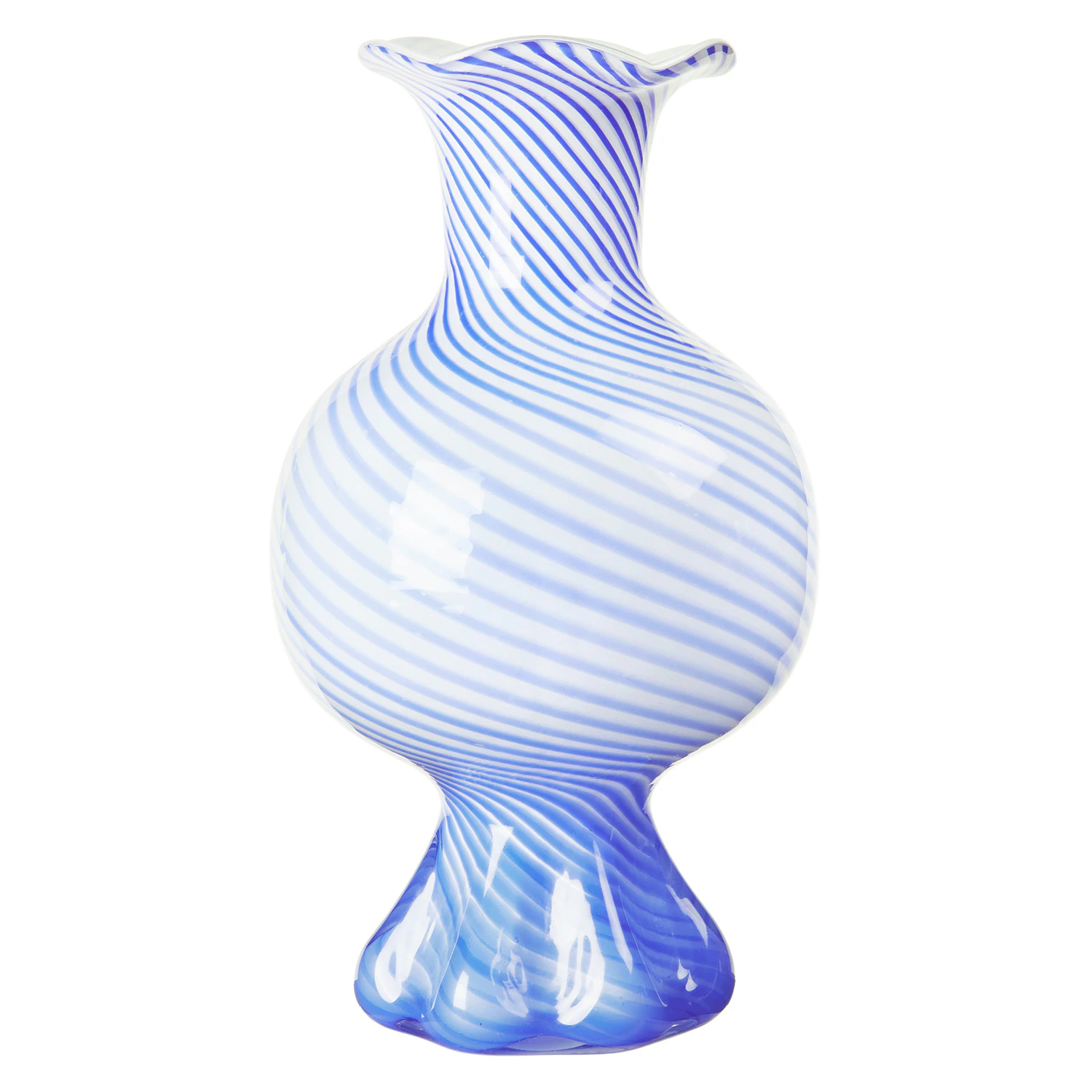 Broste Copenhagen Mella Vase 30 Cm - Vaser Mundbl&aelig;st Glas Bl&aring; - 14485084