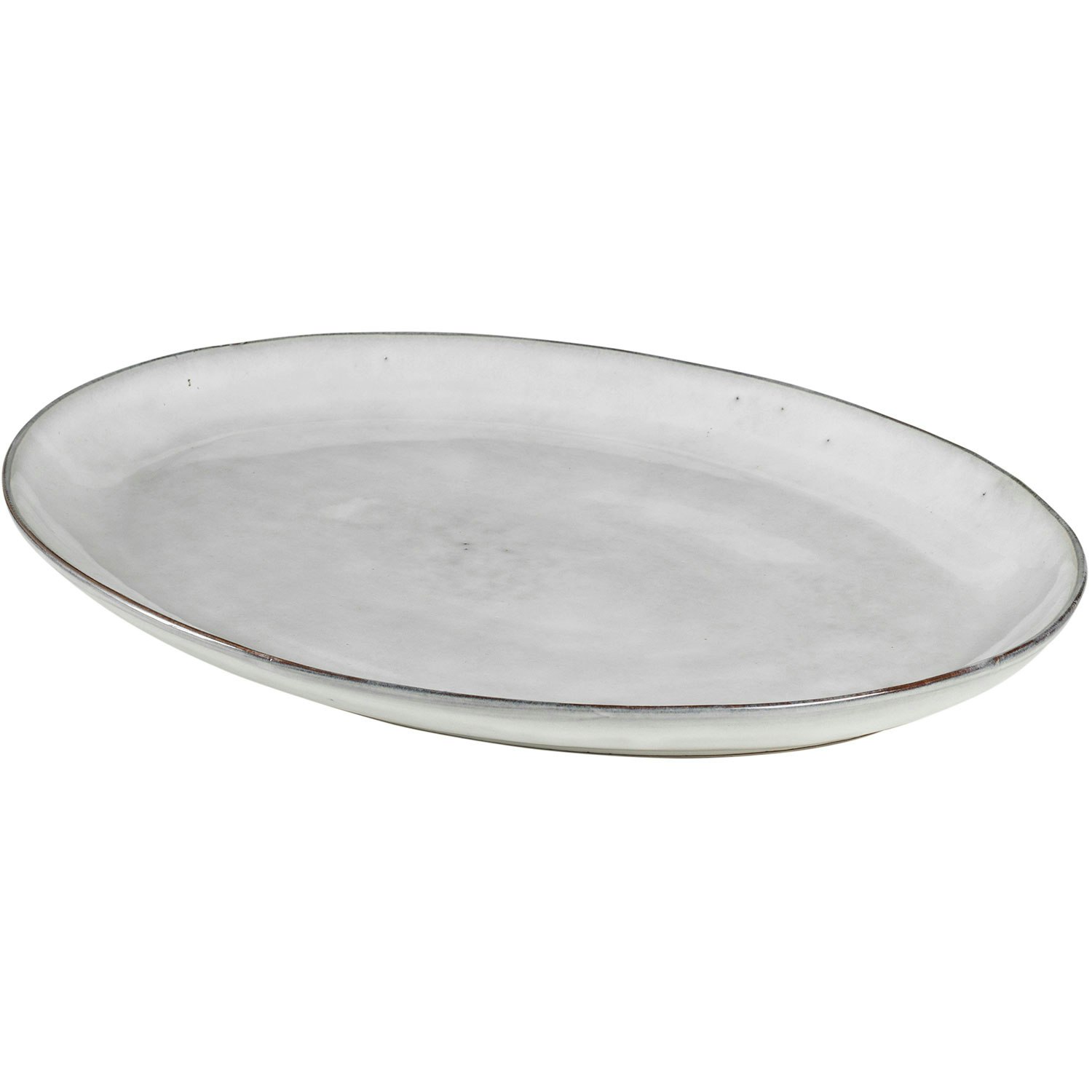 Broste Copenhagen Nordic Ovalt Fad 26,5x35,5 Cm - Serveringsfad Stent&oslash;j Sand - 14533020