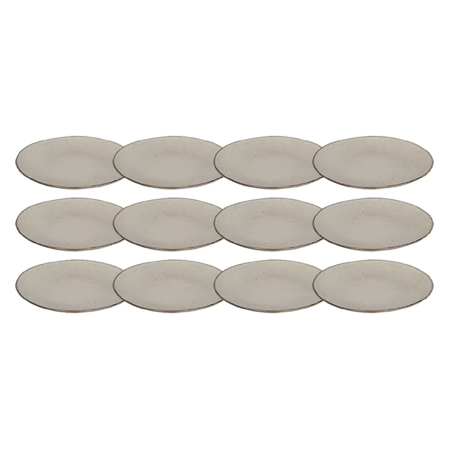Broste Copenhagen Nordic Plate 26 Cm 12 Pcs - Middagstallerkner Stent&oslash;j Sand - 14533019-12pack
