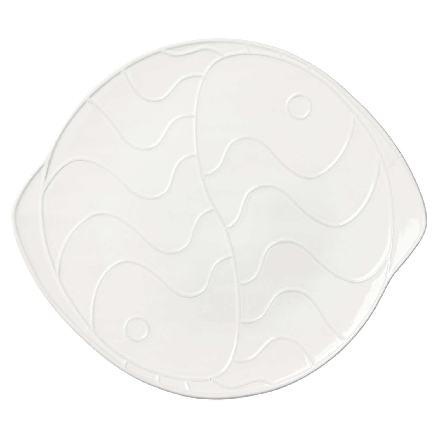 Broste Copenhagen Pesce Fad t 30,6x34,6 Cm - Serveringsfad Stent&oslash;j Hvid - 14533483
