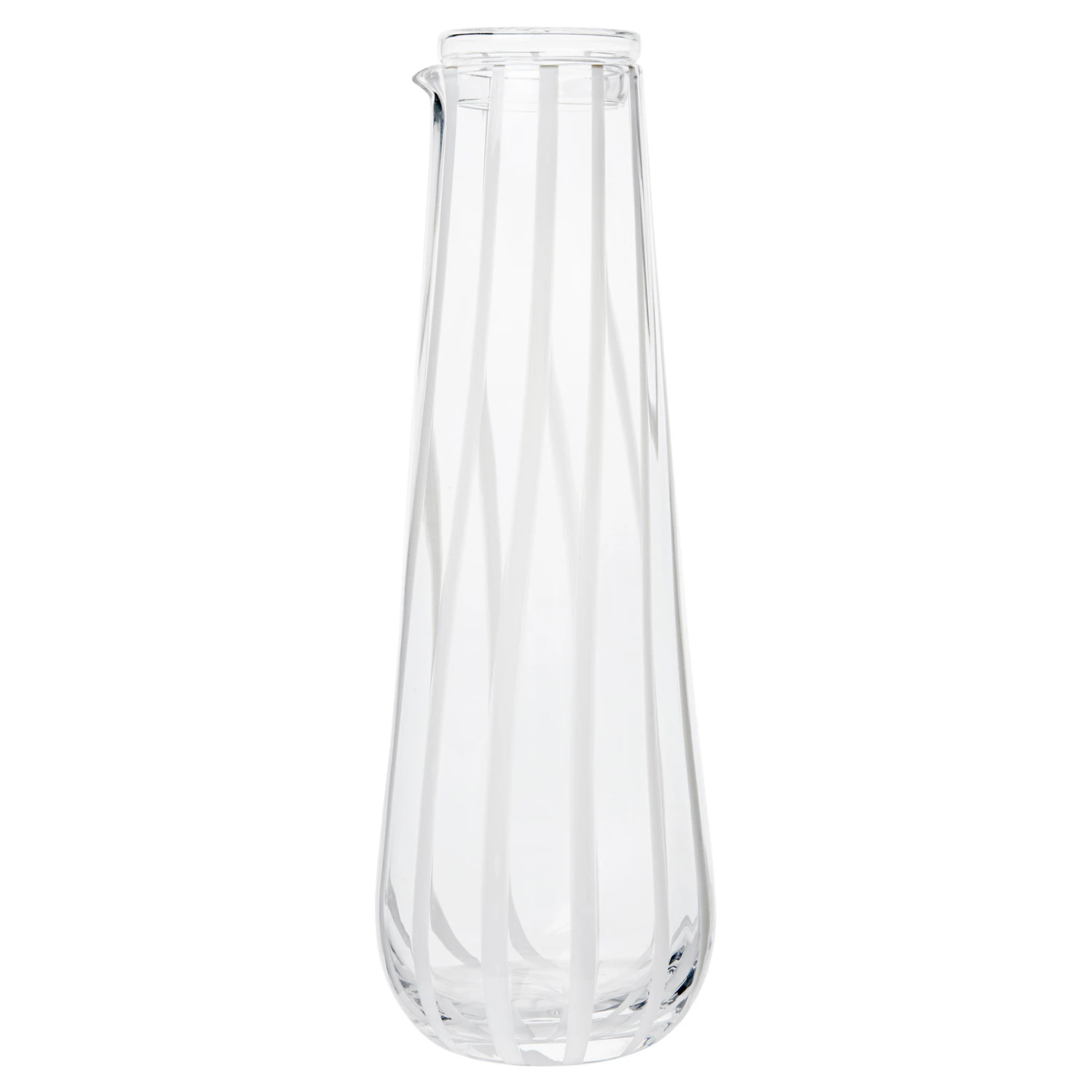 Broste Copenhagen Striped Karaffel Med L&aring;g 80 Cl - Vandkarafler & Vandkander Mundbl&aelig;st Glas Klar - 14496260