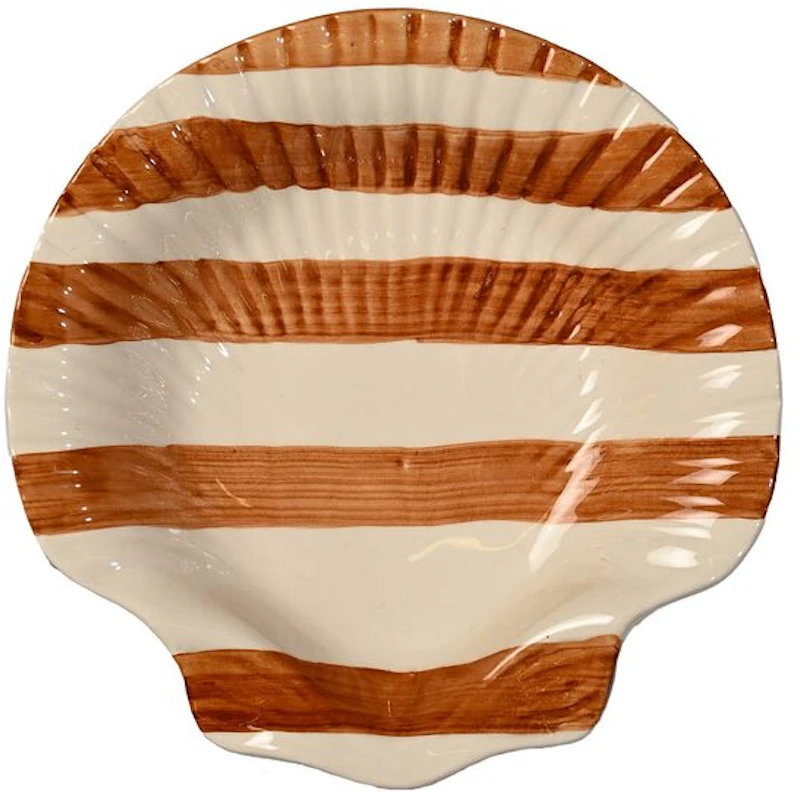 Armona Tallerken 23,5 cm, Hvid / Lysebrun