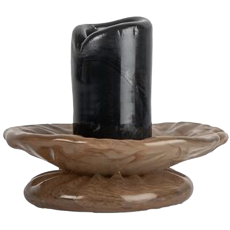 Lara Lysestage 9 cm, Sort / Beige