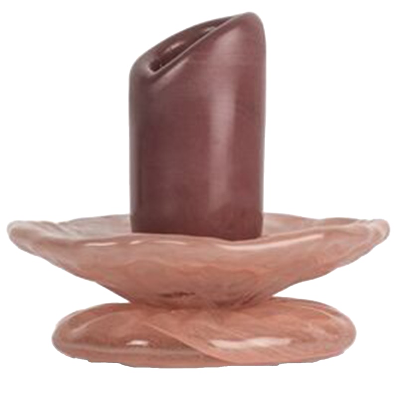 Lara Lysestage 9 cm, Rosa / Bordeaux