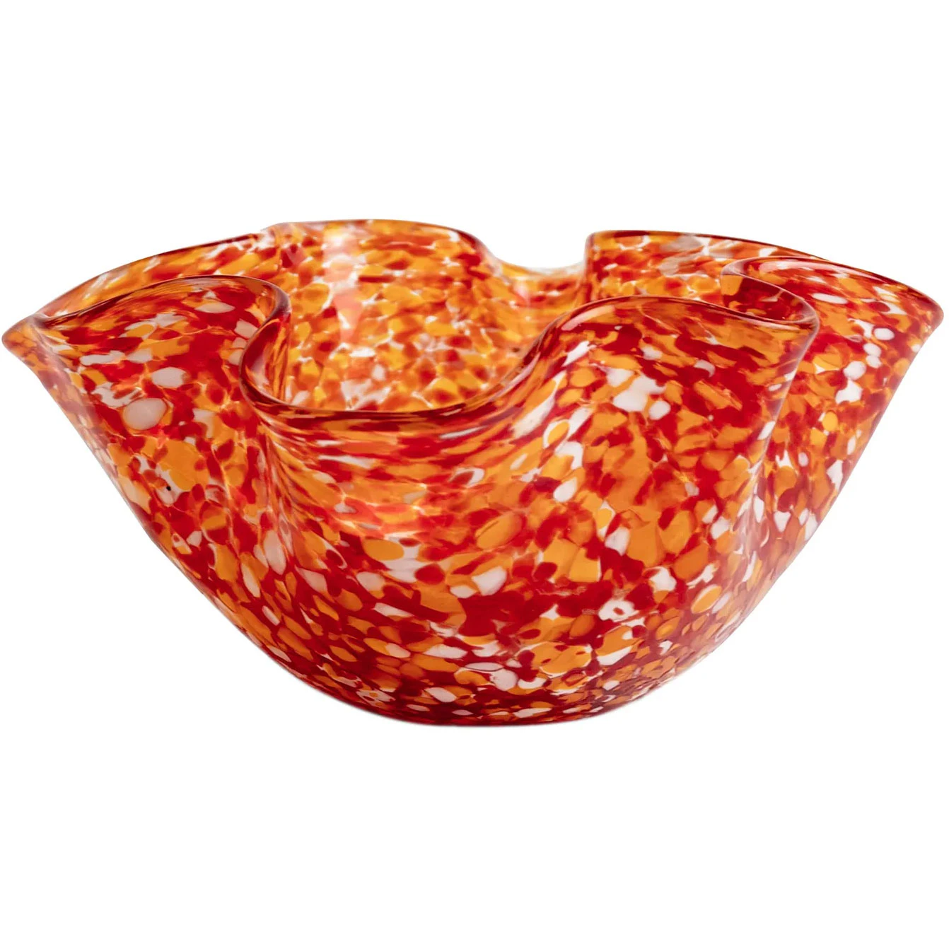 Byon Cara Bowl S Red/orange - Serveringssk&aring;le H&aring;ndbl&aelig;st Glas R&oslash;d - 5280605266