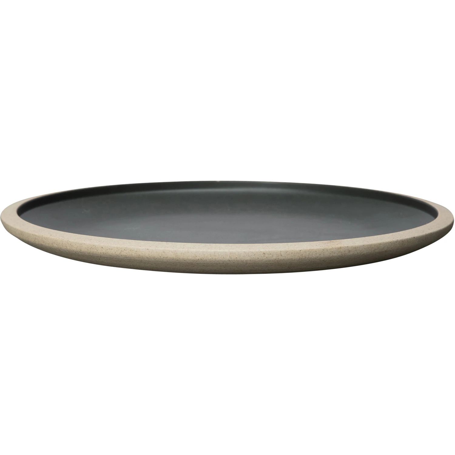 Byon Fumiko Plate 25,6x2 Cm Beige/black - Middagstallerkner Porcel&aelig;n Sort - 882-002