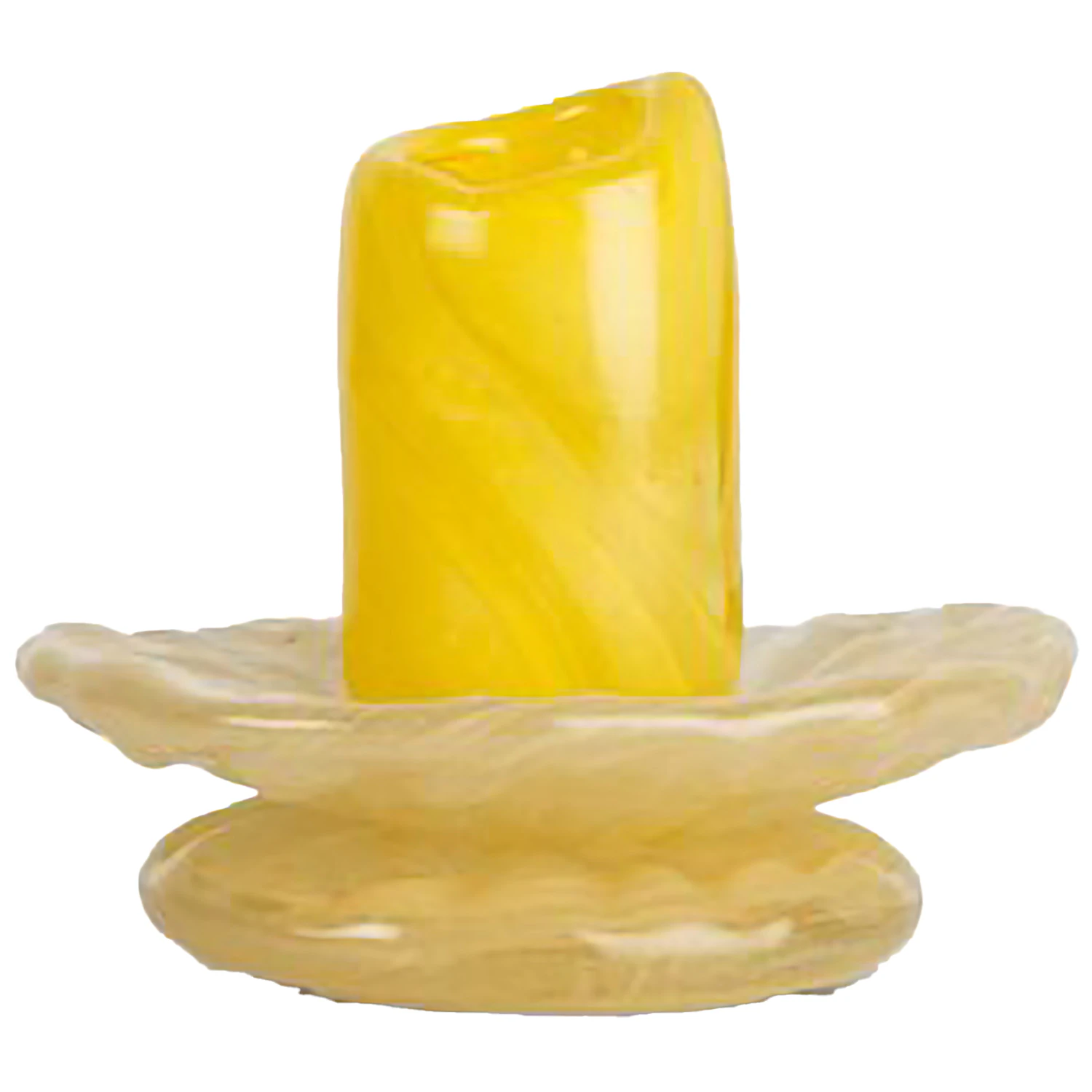 Byon Lara Lysestage 9 Cm / Lys Beige - Tilbeh&oslash;r Lysestager & Fyrfadsstager Mundbl&aelig;st Glas Gul - 5280607810