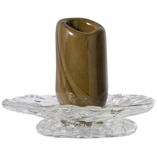 Byon Lara Candlestick Lysestage 9 Cm / Klar - Tilbeh&oslash;r Lysestager & Fyrfadsstager Mundbl&aelig;st Glas Gr&oslash;n - 5280607800
