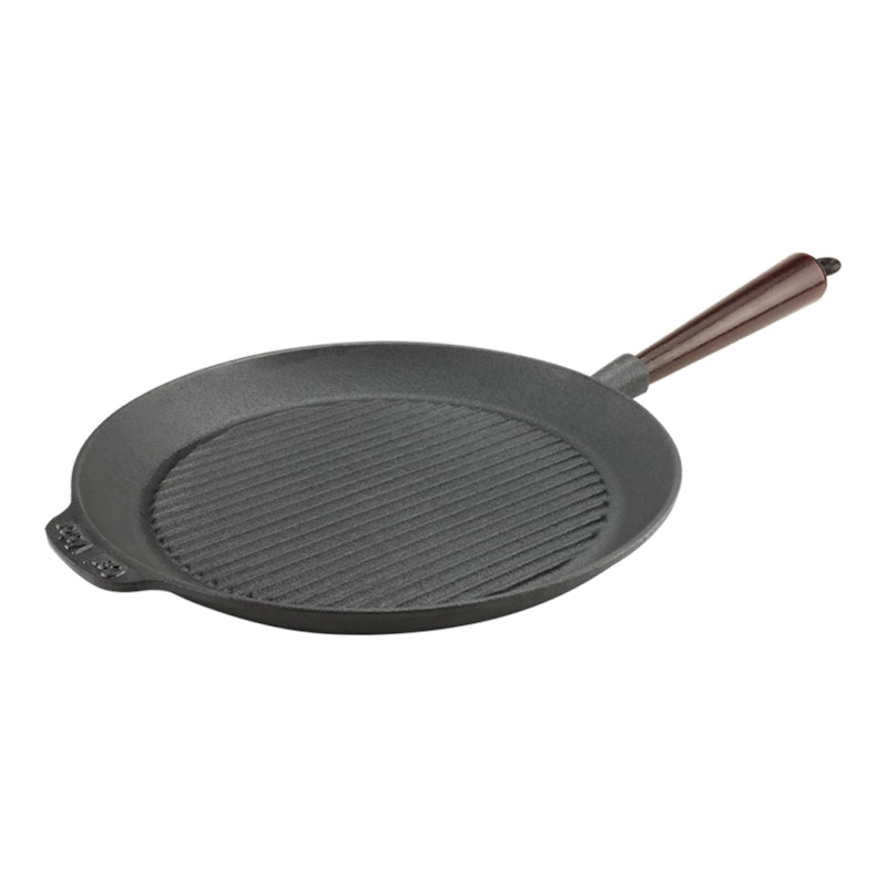 Grillpande 28 cm med Træhåndtag