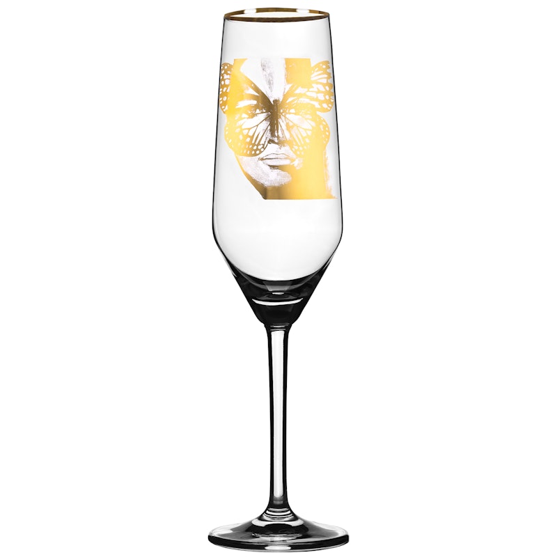Golden Butterfly Champagneglas 30 cl, Guld