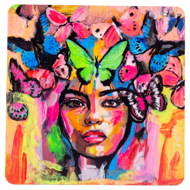 Coming Back to Life Glasbrik 9x9 cm, Flerfarvet
