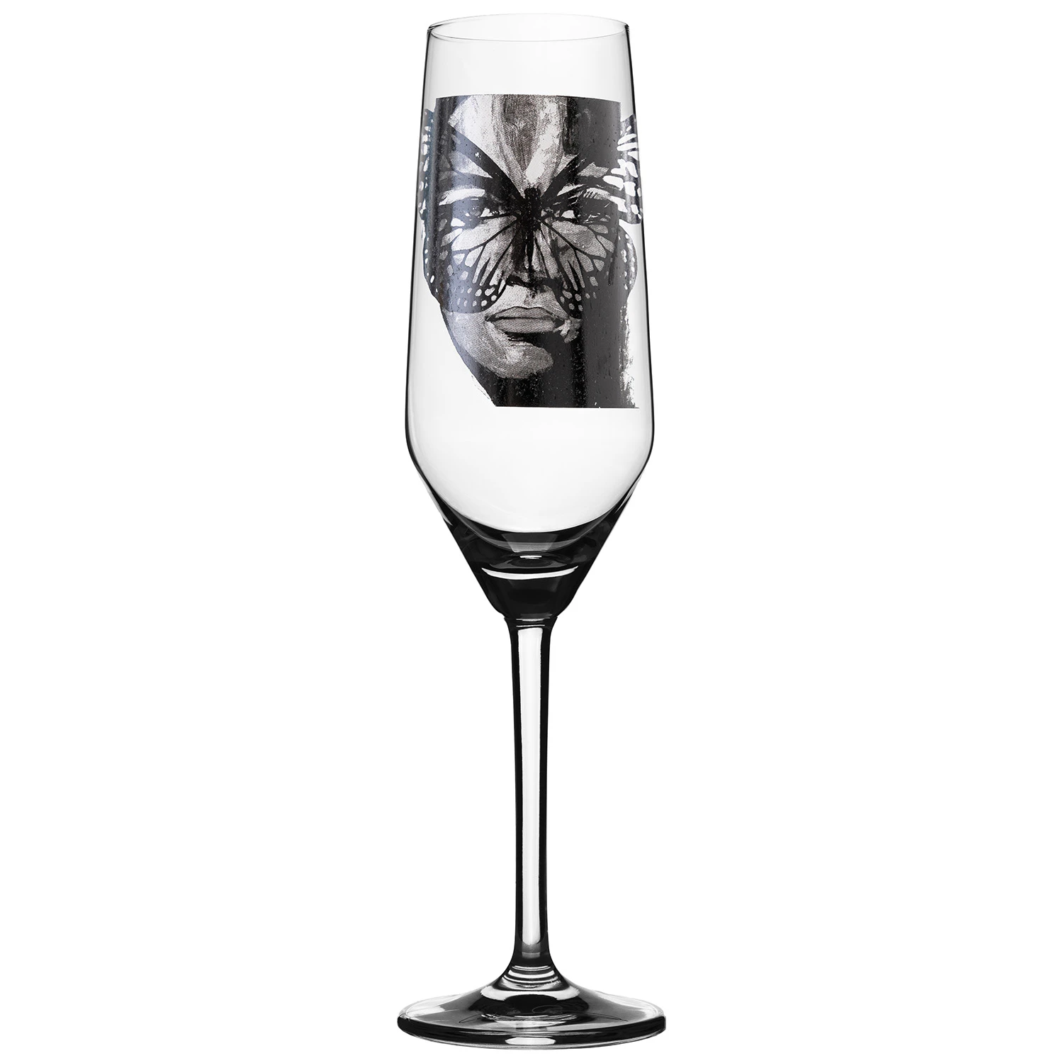Carolina Gynning Golden Butterfly B&W Champagneglas - Champagneglas Krystalglas Sort - 226636