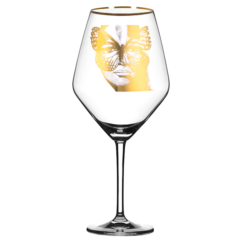Golden Butterfly Rødvinsglas 75 cl, Guld