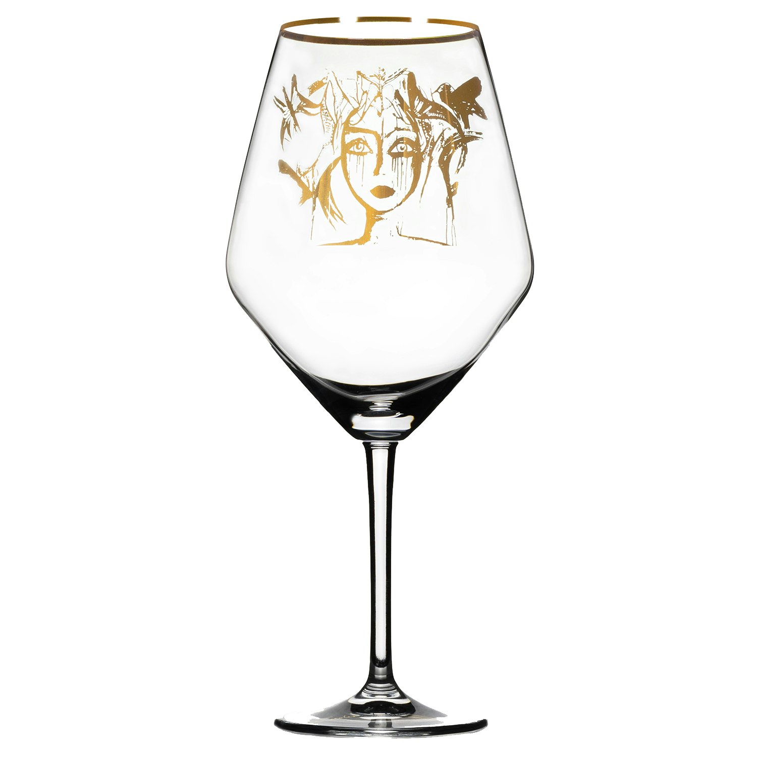 Carolina Gynning Slice Of Life Red Wine Glass Gold - Vinglas Krystalglas Klar - 116623