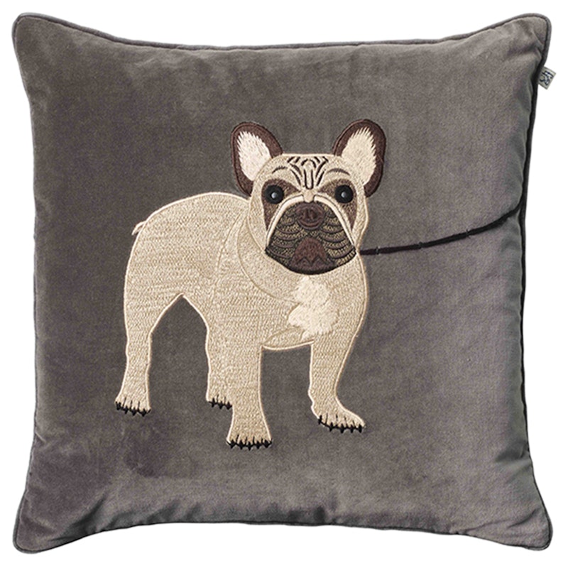 French Bull Dog Pudebetræk 50x50, Grå