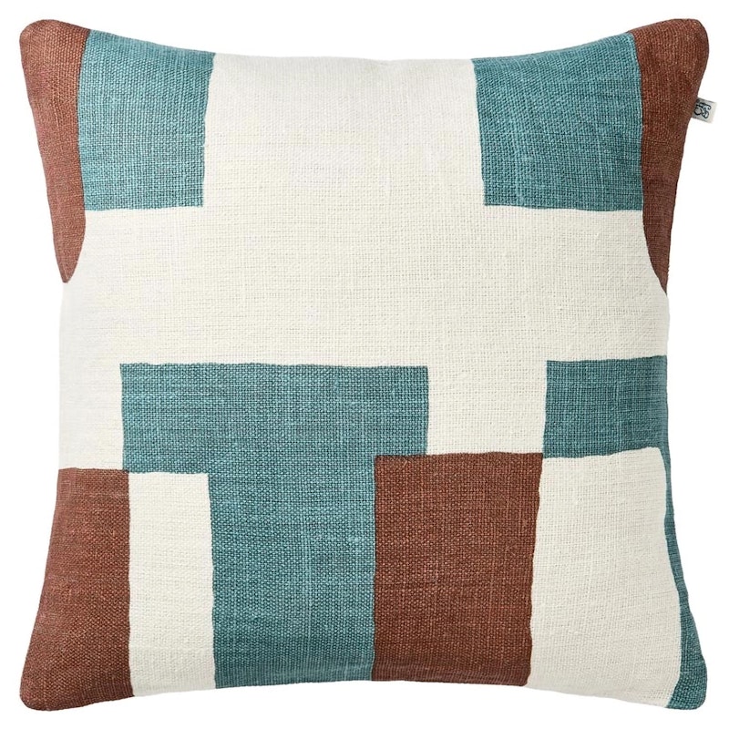 Jay Pudebetræk 50x50 cm, Terrakotta / Himmelblåt