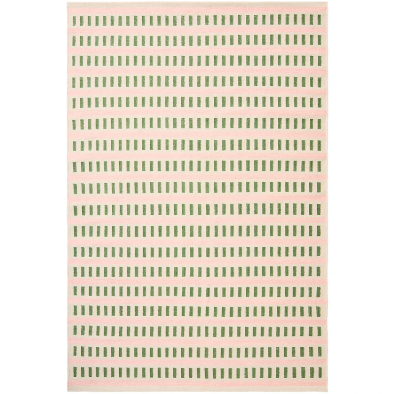 Ladakh Uldgulvtæppe 230x320 cm, Cactus Green / Dusty Pink