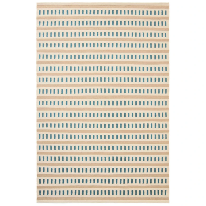 Ladakh Uldgulvtæppe 180x270 cm, Himmelblåt / Lys Beige