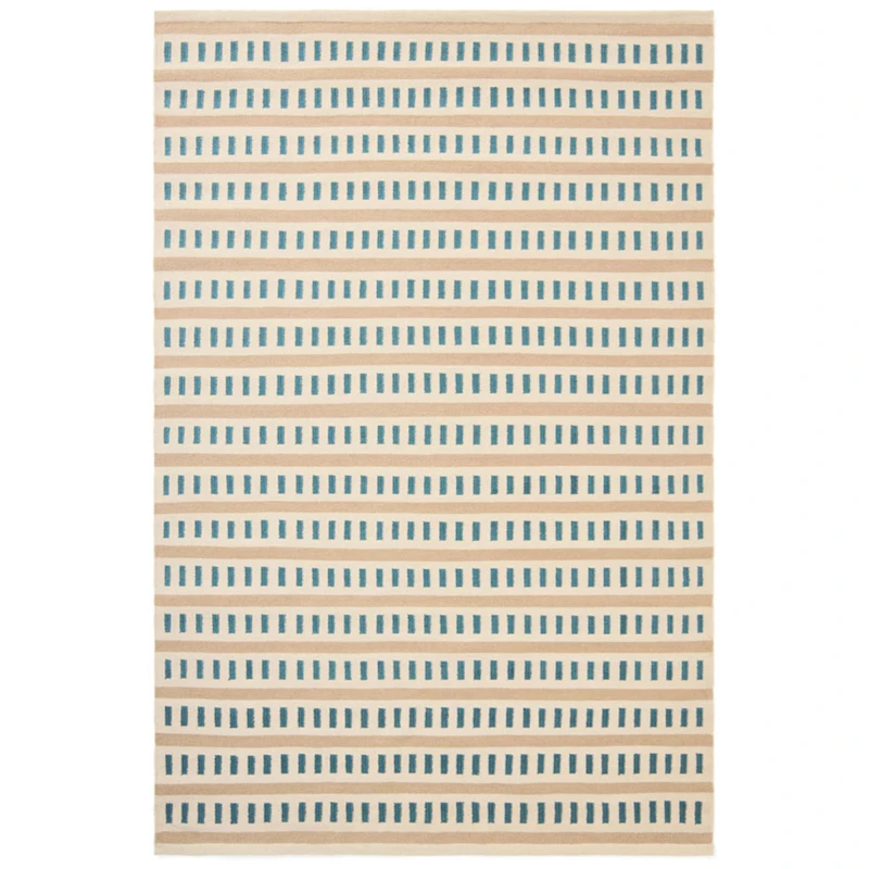 Ladakh Uldgulvtæppe 230x320 cm, Himmelblåt / Lys Beige