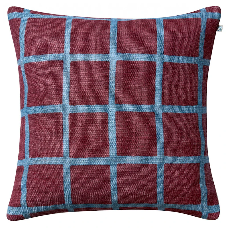 Mela Pudebetræk 50x50 cm, Ruby / Dusty Blue