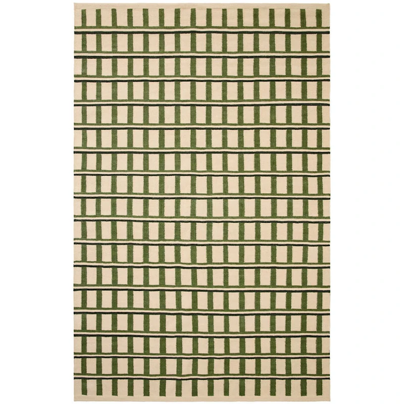 Mysore Tæppe 180x270 cm, Offwhite / Grønt / Mørkegrønt