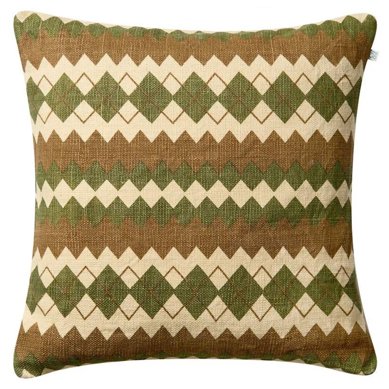 Nisha Pudebetræk 50x50 cm, Cactus Green / Taupe