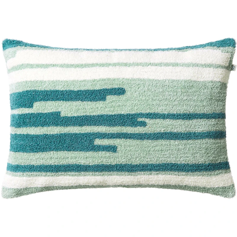 Stripe Asis Pudebetræk 40x60 cm, Aqua / Himmelblåt