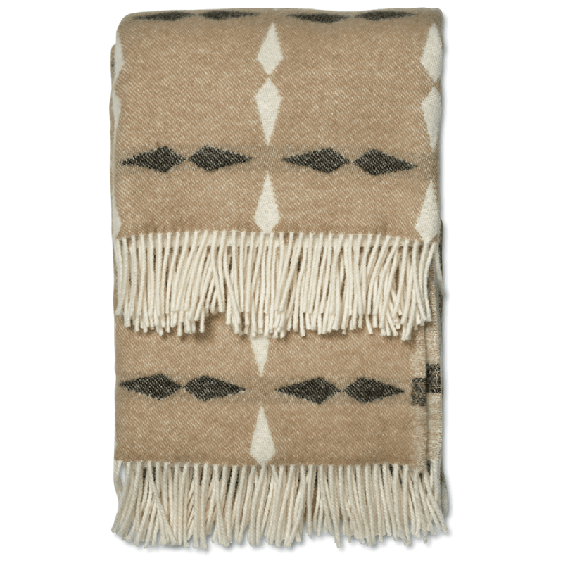 Tile Uldtæppe 130x180 cm, Sort / Hvidt / Beige