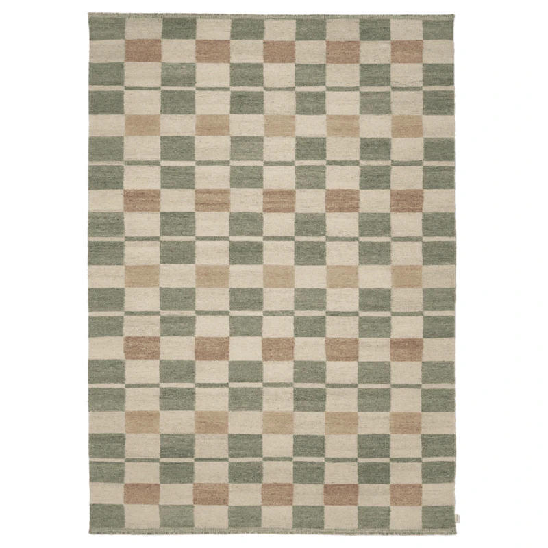 Rutvik Uldgulvtæppe 250x350 cm, Grønt