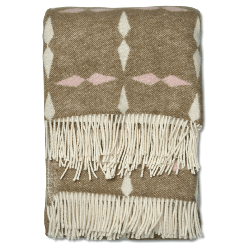 Tile Uldtæppe 130x180 cm, Hvidt / Rosa / Beige