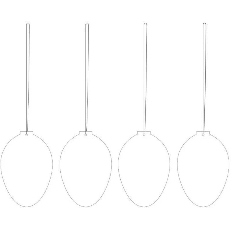 Egg Påskedekoration Rustfrit Stål 4-pak, Hvid