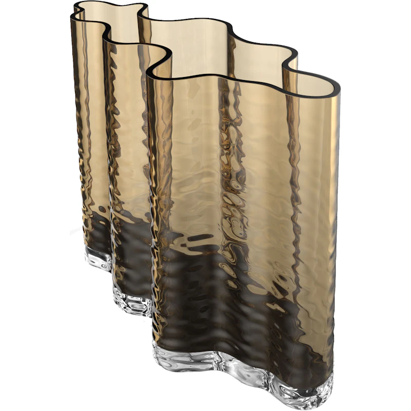 Gry Wide Vase H24 cm, Cognacfarvet