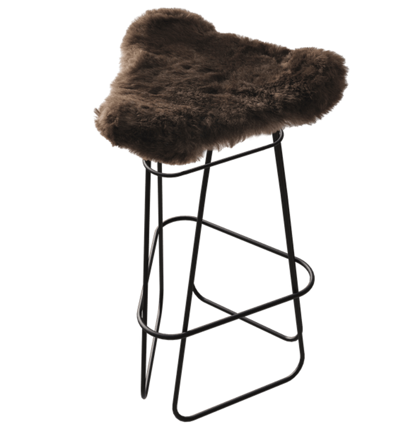 Iceland Barstol 82 cm, Sort / Shorn Brown