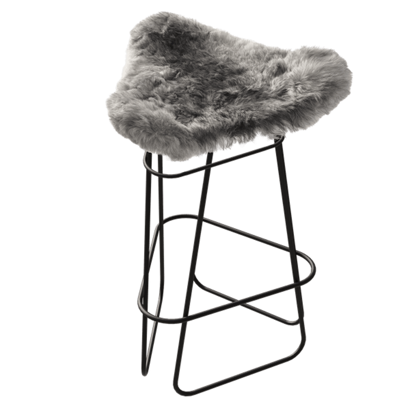 Iceland Barstol 65 cm, Sort / Shorn Grey
