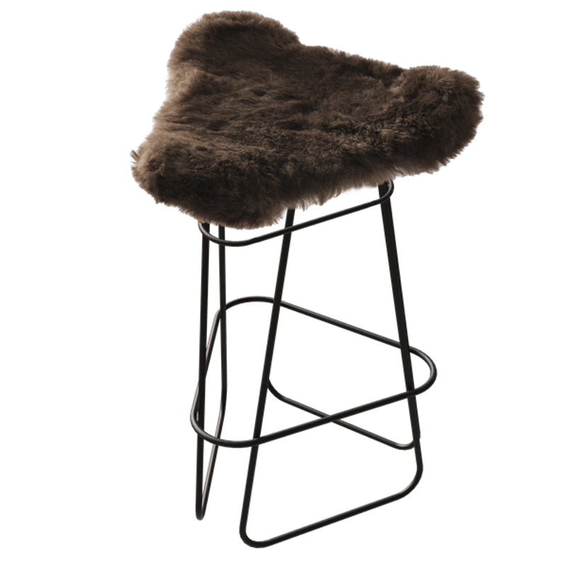 Iceland Barstol 65 cm, Sort / Shorn Brown
