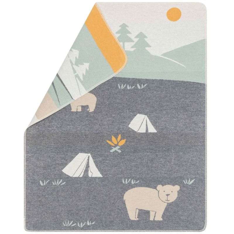 Juwel Babytæppe 70x90 cm Bears on Camping, Gråt