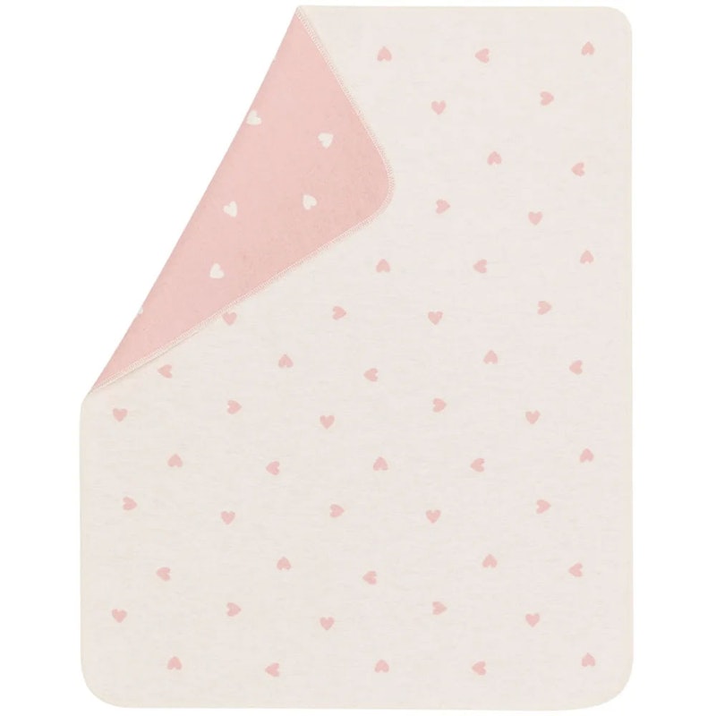 Juwel Babytæppe 70x90 cm Hearts, Offwhite / Rosa