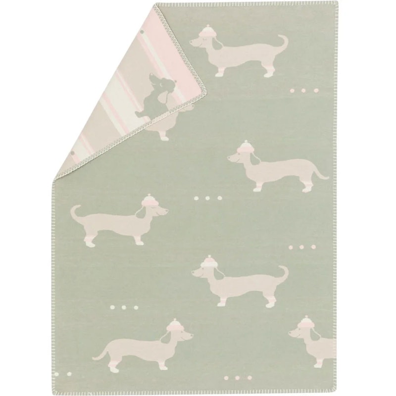 Lena Babytæppe 75x100 cm Dachshund, Light Green